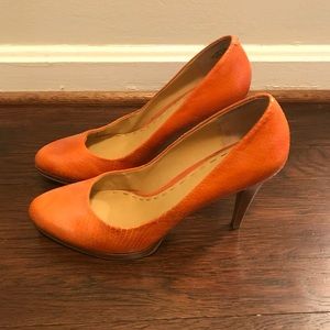 Orange Nine West Heels *Excellent Condition*